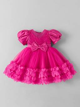 Hopscotch - Pink Polyester Blend Embellished/Sequined Party Dress