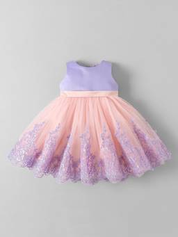 Hopscotch - Pink Polyester Blend Embellished/Sequined Party Dress