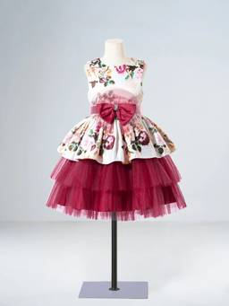 Hopscotch - Multi-Color Polyester Blend Floral Party Dress