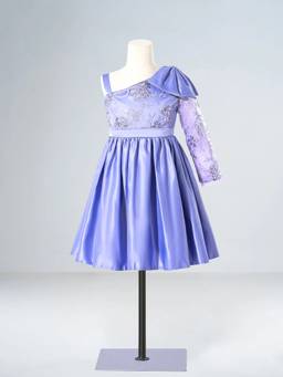 Hopscotch - Purple Polyester Blend Embellished/Sequined Party Dress