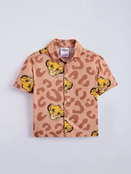 Hopscotch - Brown Rayon Character Shirt