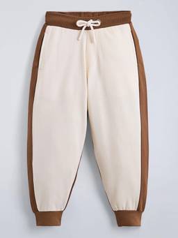 Hopscotch - Beige Cotton Colorblock Jogger