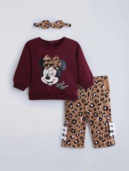 Hopscotch - Multi-Color Cotton Character Sweatshirt Pant with Headband