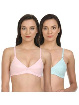 Bodycare - Lightly Padded T-Shirt Bra In Pink-Sky Color (Pack of 2)