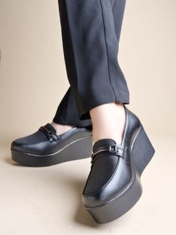 HVNLY by Shoetopia - Girls Black Loafers