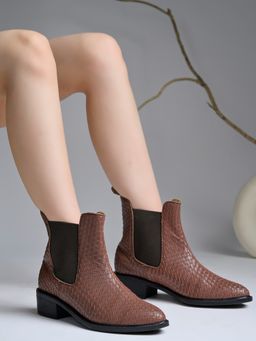 HVNLY by Shoetopia - Girls Fashion Brown Chelsea Boots