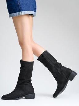 HVNLY by Shoetopia - Girls Black Casual Boots