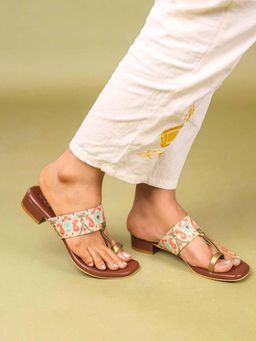 The Madras Trunk - Women Amara Brown Block Heels