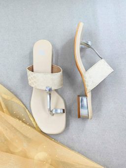 The Madras Trunk - Women Amara Off White Block Heels