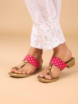 The Madras Trunk - Women Amara Pink Block Heels