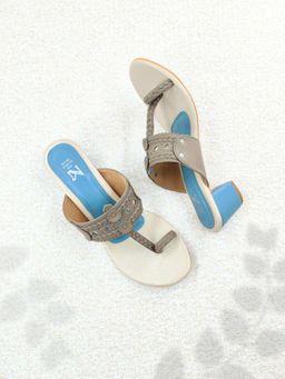 The Madras Trunk - Women Haiku Cream Block Heels