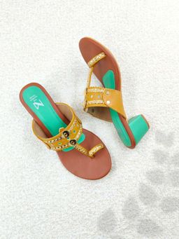 The Madras Trunk - Women Haiku Brown Block Heels