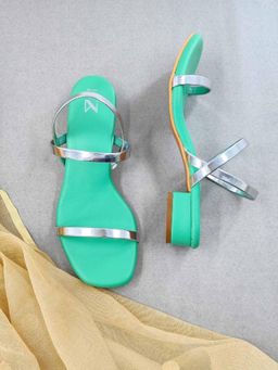 The Madras Trunk - Women Kadal Turquoise Block Heels