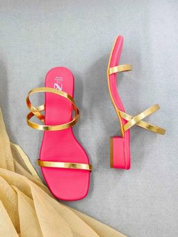 The Madras Trunk - Women Kadal Pink Block Heels
