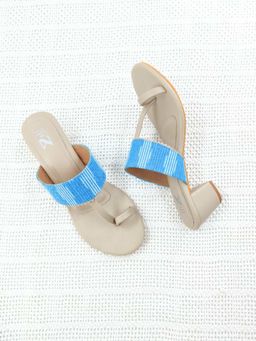 The Madras Trunk - Women Kaya Blue Block Heels