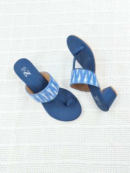 The Madras Trunk - Women Kaya Dark Blue Block Heels