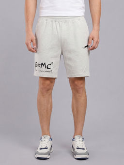 ARDEUR ZEAL IN YOU - Men's White Melange Regular Fit Energy Formula Typography Short