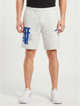 ARDEUR ZEAL IN YOU - Men's White Melange Regular Fit Attitude Typography Short