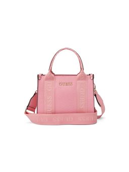 Guess - Pink Pu Printed Handbag with Detachable Strap