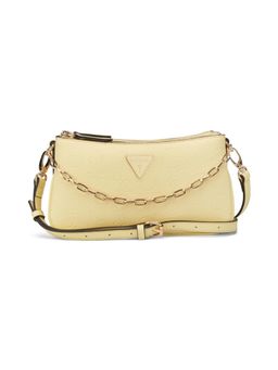 Guess - Yellow Pu Textured Slingbag with Detachable Strap