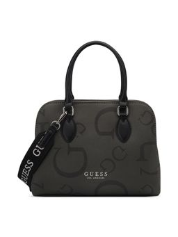 Guess - Grey Pvc Printed Satchel Bag with Detachable Strap