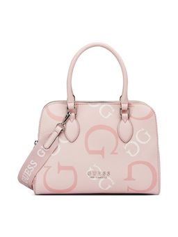 Guess - Pink Pvc Printed Satchel Bag with Detachable Strap