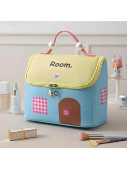 NFI Essentials - Yellow Pu Printed Vanity Bag