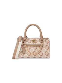 Guess - Beige Pvc Printed Handbag with Detachable Strap