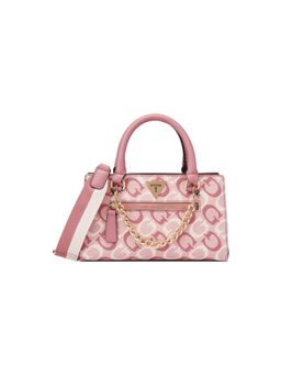 Guess - Pink Pvc Printed Handbag with Detachable Strap