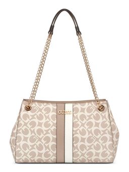 Guess - Beige Pvc Printed Handbag