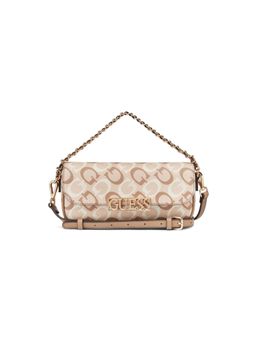 Guess - Beige Pvc Printed Slingbag with Detachable Strap
