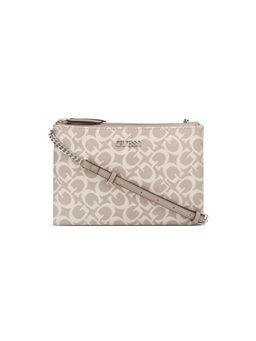Guess - Beige Pvc Printed Slingbag