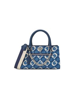 Guess - Blue Pvc Printed Handbag with Detachable Strap