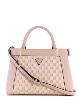 Guess - Pink Pu Printed Handbag with Detachable Strap