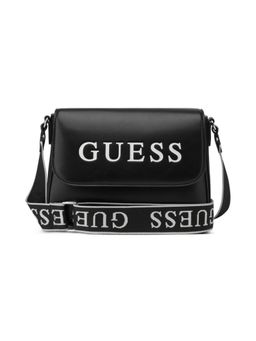 Guess - Black Pu Solid Slingbag with Detachable Strap