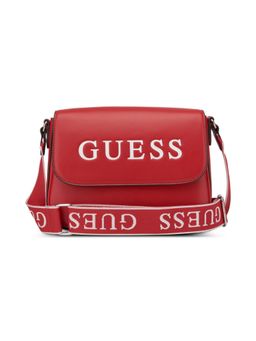 Guess - Red Pu Solid Slingbag with Detachable Strap