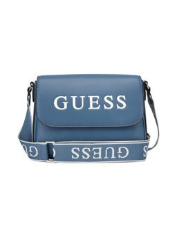 Guess - Blue Pu Solid Slingbag with Detachable Strap