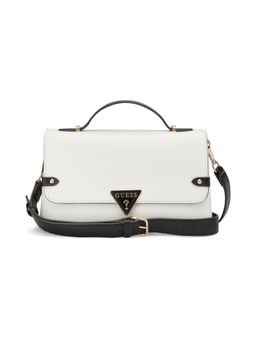 Guess - White Pvc Solid Slingbag with Detachable Strap
