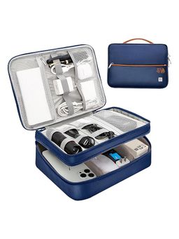 NFI Essentials - Navy Blue Polyester Solid Vanity Bag