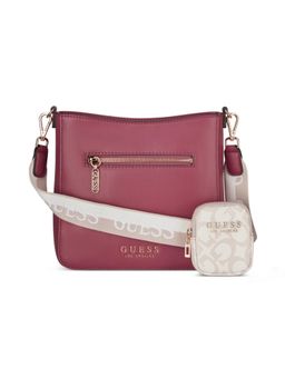 Guess - Red Pu Solid Slingbag with Detachable Strap and Coin Pouch