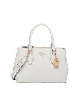 Guess - White Pu Solid Handbag with Detachable Strap
