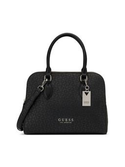 Guess - Black Pu Printed Handbag with Detachable Strap