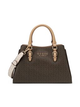 Guess - Brown Pvc Printed Handbag with Detachable Strap