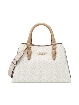 Guess - White Pvc Printed Handbag with Detachable Strap