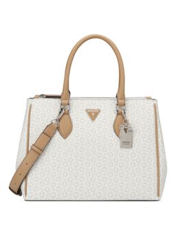 Guess - White Pvc Printed Handbag with Detachable Strap