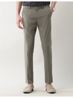 Arrow Newyork - Mens Green Mid Rise Solid Slim Fit Trouser