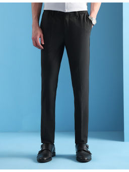 Arrow - Mens Black Mid Rise Slim Fit Velocity Trouser