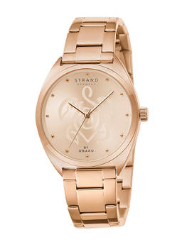 Strand by Obaku - Turtle Rosette Rose Gold Dial Quartz Watch For Women (S719LXVVSV-DT)