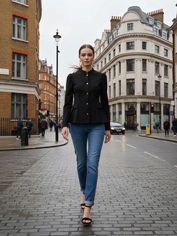 KASSUALLY - Women Black Solid Tailored Jacket