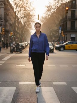 KASSUALLY - Women Blue Printed Lightweight Tailored Jacket